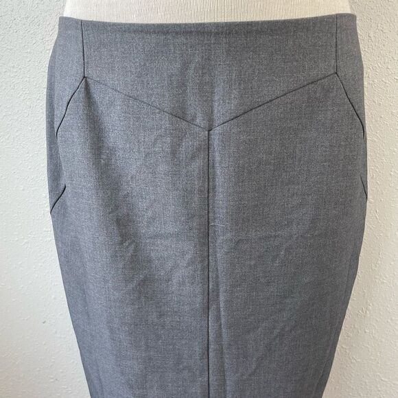 Worthington Gray Midi Skirt Size 10 EUC - Picture 2 of 7